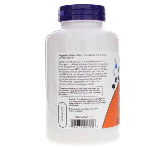 Acetyl-L-Carnitine 500 Mg, NOW